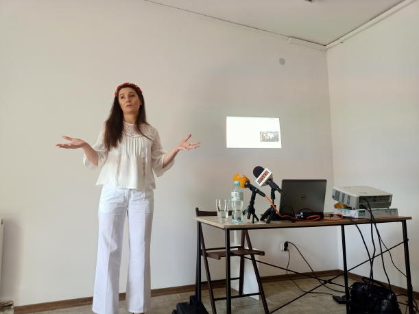 Kateryna Zavizhenets – prezeska Stowarzyszenia Mi-Gracja podczas otwarcia nowej siedziby