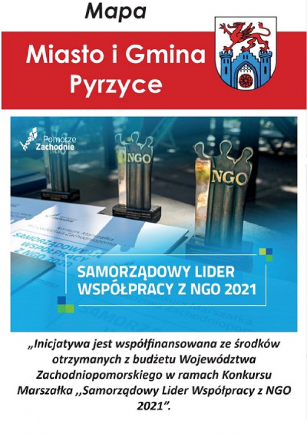 Mapa Gminy Pyrzyce z napisem