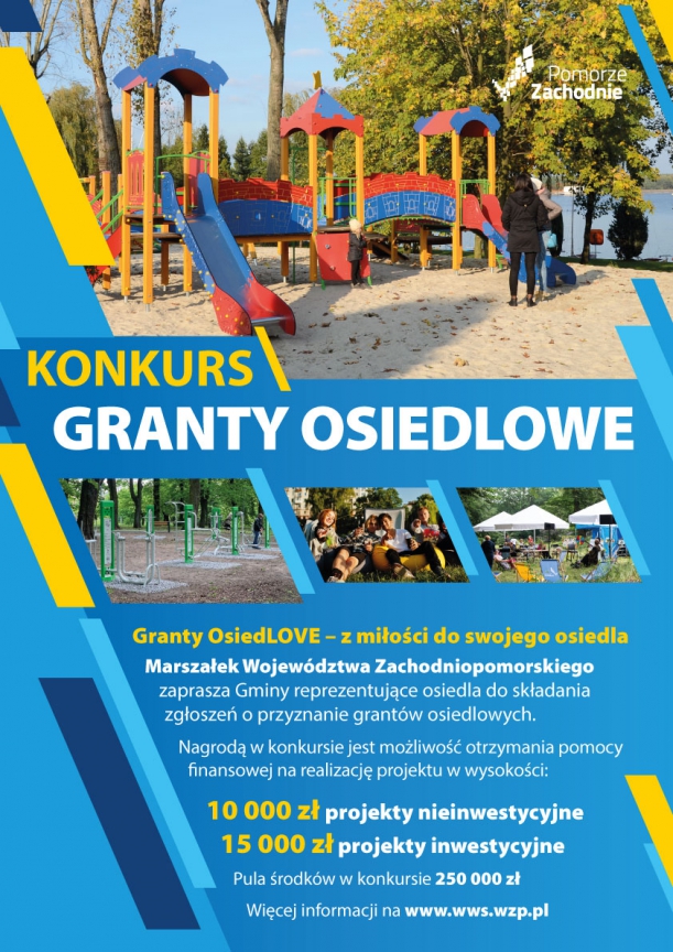 plakat informacyjny Granty Osiedlowe