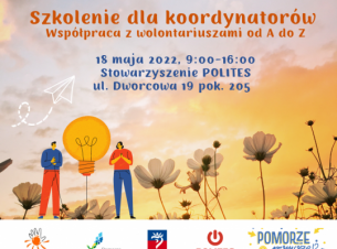 Plakat szkolenie dla koordynatorów - współpraca z wolontariuszami od A do Z